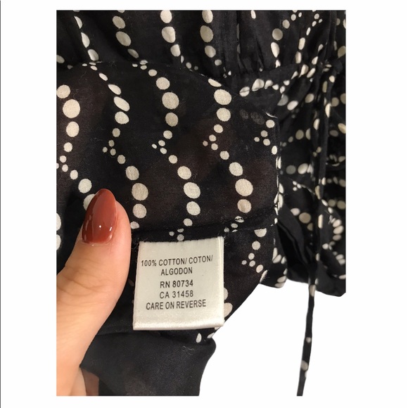 BCBGMAXAZRIA | Babydoll Vibe Polka Dot Blouse - Picture 8 of 10